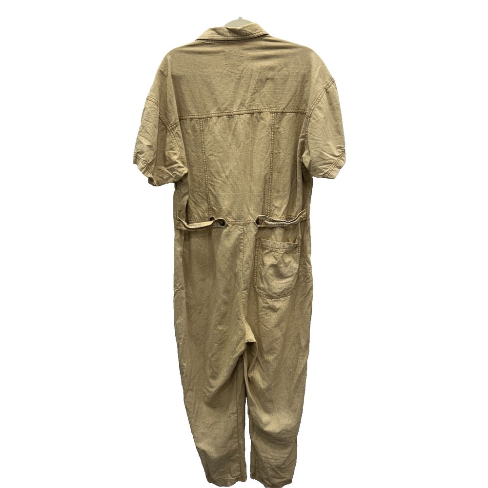 BDG Jumpsuit Womens Large Tan Cotton Utility Zip Front Short Sleeve Gorpcore - Picture 5 of 9